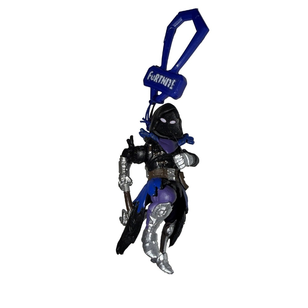 Fortnite Raven Figure Keychain Blue Bag Clip Series 1 FNZ0006-03085-WM Black
